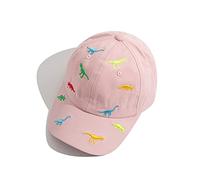 iNszkoos 2-6 Years Children's Dinosaur Baseball Cap Summer Sun Hat for Kids, Unisex Cotton Embroidered UV Protection Hat Golf Baseball Sports Cap Beanie Hat for Boy Girl Baby Infant Toddler Pink