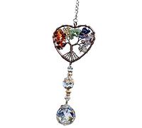 iNszkoos Crystal Prism Life Tree Glass Suncatcher Rainbow Maker Colorful Chain Window Curtain Hanging Crystal Pendant Outdoor Garden Ornament Decoration Wedding Anniversary Birthday Gift