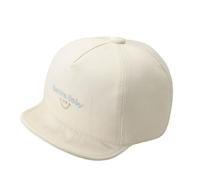 iNszkoos Infant Baby Soft Brim Baseball Cap 3-24 Months Newborn Sun Protective Summer Sun Hat Adjustable Smiley Embroidered Toddler Cotton Cap UPF 50+ Beige