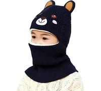 iNszkoos Kids Winter knitted Hats Earflap Hood Scarf Set Unisex Windproof Thick Cozy Fleece Lining Beanie Caps with Neck Warmer Crochet Hat Set Skiing Cycling Snowboard Cap for 2-6Y Boys Girls Toddler