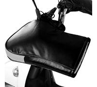 iNszkoos Motorcycle Handlebar Muffs Warmer Winter Waterproof Handlebar Gloves PU Leather Thickened Windproof Handlebar Hand Muffs With Reflective Strip For Motorbike Motorcycle Scooters Bike