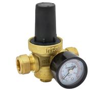 Inta PRVG15 Pressure Reducing Valve with Gauge, 15mm Brass, Water Pressure Control (Single)