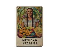 Intage Mexican Culture Decor Tin Sign Vintage Metal Pub Club Cafe Bar Home Wall Art Decoration Poster Retro 8x12inch(20x30cm)