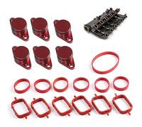 Intake Manifold Seals, EVURU 1 Set Aluminum 33mm Car Auto Engine Intake oil Swirl Flap Blanks Removal Repair Kit with Manifold Gaskets for BMW E60/E90/E91 (Size : Red)