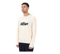 Intarsia Script Logo Jumper - male - Tommy Hilfiger - Round-neck Knitwear - Beige - XL - Knitwear XL