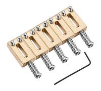 INTCHE 6 Set Solid Brass Electric Guitar Bridge Saddles Bridge Code String Pulley Code String Nut (Silver)