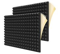 INTCHE Soundproof Foam Fabric Panels, 2 x 12 x 12 Pyramid Shaped Acoustic Panels for Wall, Studio, Home and Office, Pack of 12