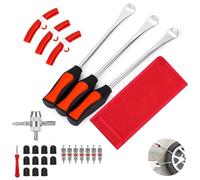 Intckwan Tire Lever, 11.5 Inch Bicycle Tire Lever, High Strength Steel Tire Lever, Tire Mounting Tool with 3 Rim Protectors, For Motorcycle, Bicycle, Cart, Scooter