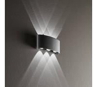 INTEC Betle LED outdoor wall lamp, anthracite, width 17 cm, metal, CCT