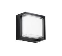 INTEC BLOCK LED outdoor wall lamp, black, 16 cm plastic, CCT
