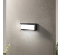 INTEC BLOCK LED outdoor wall lamp, black, 32 cm plastic, CCT