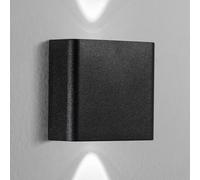 INTEC LED outdoor wall lamp SMALL, black, width 11 cm, plastic