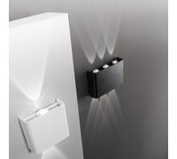 INTEC LED outdoor wall lamp SMALL, black, width 16 cm, plastic