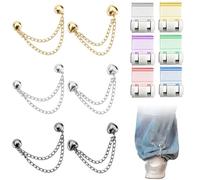 InteDesign 12PCS Invisible Pant Leg Clips Trouser Hem Clips with 6 Magnetic Fastening Chains Invisible Pant Leg Clips for Jeans Trousers Cuff Clip for Long Trousers