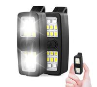 InteDesign 2 Pack Clip on Flashlight, Running Light for Runners, 7 Mode Mini Flashlight, Hands Free Safety Lights for Walking at Night, Portable LED Work Light for Camping Hiking Walking Dog