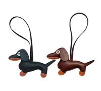 InteDesign 2PCS Dachshund Key Chains, Dog Key Chains, Dachshund Pendants, Leather Bag Charms, Suitable For Loved Ones, Women & Men