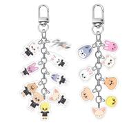 InteDesign 2PCS Stray Keychain, Acrylic Cartoon Key Ring, Skzoo Keychains, Stray-K Acrylic Keychain Set, Key Pendant Accessories for Backpack,for Fans, Party Supplies, Collection