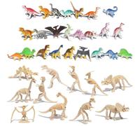InteDesign 36PCS Mini Dinosaur Figures Set Small Plastic Dinosaur Realistic Figures Dinosaur Bones for Party Favor Science Teaching Activities Dig