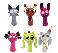InteDesign 6 PCS Sprunki Plush Doll,9.8" Horror Game Sprunki Plushies for Games Fans,Soft Stuffed Animal Pillow Figure Doll Halloween Christmas Birthday Gifts Ideal Stocking Stuffers