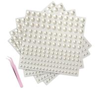 InteDesign 660 PCS Silver Fake Piercings,Fake Nose Stud Fake Eyebrow Piercing Lip Piercing Belly Piercings Jewellery Nose Stud Sticker for Halloween, Y2k Punk, Cosplay, Includes Tweezers (Pearl)
