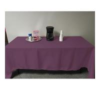 Intedge TCM9090 Mauve, Square Tablecloth, 90" L x 90" W, Hemmed Edge, 65/35 Poly Cotton Blend, Large Fabric Dining Table Cover, Washable Square Table Linen, Made in USA, 1 Each