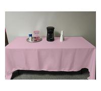 Intedge TCM9090 Pink, Square Tablecloth, 90" L x 90" W, Hemmed Edge, 65/35 Poly Cotton Blend, Large Fabric Dining Table Cover, Washable Square Table Linen, Made in USA, 1 Each
