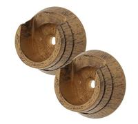 Integra Masterpiece 50mm Wooden Curtain Pole Recess Brackets, 1 Pair, Black Gold