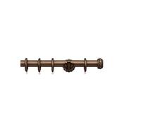 Integra Masterpiece Wooden Curtain Pole, 35mm Diameter Pole, Byzantine Finial, Ornate Bracket, Complete Pole Kit, Burnished Bronze, 240 cm