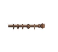 Integra Masterpiece Wooden Curtain Pole, 50mm Diameter Pole, Ball Finial, Standard Bracket, Complete Pole Kit, Burnished Bronze, 150 cm