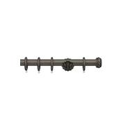 Integra Masterpiece Wooden Curtain Pole, 50mm Diameter Pole, Byzantine Finial, Ornate Bracket, Complete Pole Kit, Pewter, 240 cm