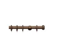 Integra Masterpiece Wooden Curtain Pole, 50mm Diameter Pole, Byzantine Finial, Standard Bracket, Complete Pole Kit, Burnished Bronze, 240 cm