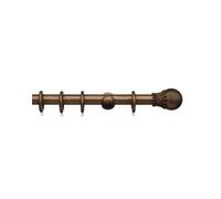 Integra Masterpiece Wooden Curtain Pole, 50mm Diameter Pole, Elizabethan Orb Finial, Standard Bracket, Complete Pole Kit, Burnished Bronze, 300 cm