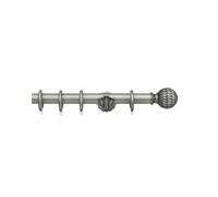 Integra Masterpiece Wooden Curtain Pole, 50mm Diameter Pole, Pheonix Finial, Ornate Bracket, Complete Pole Kit, Antique Silver, 300 cm
