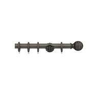 Integra Masterpiece Wooden Curtain Pole, 50mm Diameter Pole, Pheonix Finial, Ornate Bracket, Complete Pole Kit, Pewter, 300 cm