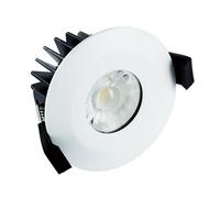 Integral 10W Dimmable Warm White LED Fire Rated Low Profile Fixed Downlight - Matt White