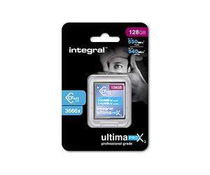 Integral 128GB CFast Card 2.0 High Performance with read speed up to 550MB/s and write speed up to 540MB/s