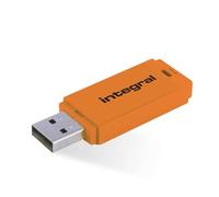 Integral 128GB Neon Orange USB 2.0 Flash Drive