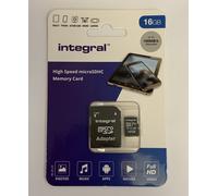 Integral 16GB microSDHC Class 10 micro SD memory card c/w SD adapter