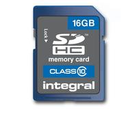 Integral SDHC Class 10 Flash Memory Card Compact & Portable 20MB/s Speed, 16GB