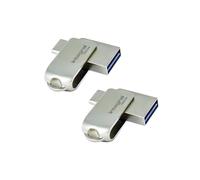 Integral 2 Pack 128GB 360-Dual USB 3.2 Gen 1 Type C and Type A Flash Drive with Solid Metal Casing, Fast Transfer Speeds and Simply Plug and Play IPhone 15, 16 series, Macbook Pro/Air and Ipad Pro