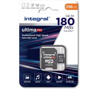 Integral 256GB MicroSDXC Card - UHS-I U3 C10 V30 A2, 180MB/s Read, 130MB/s Write - INMSDX256G-180V30