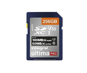 Integral 256GB SD Card 4K Ultra-HD Video Premium High Speed Memory Card SDHC Up to 100MB/s SDHC V30 UHS-I U3 Class 10 SD Memory Card