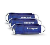 Integral 32GB 3-pack USB 2.0 Flash Drive Courier Blue