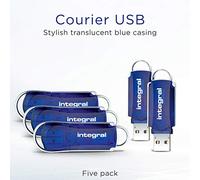 Integral 32GB 5-pack USB Memory 2.0 Flash Drive Courier Blue
