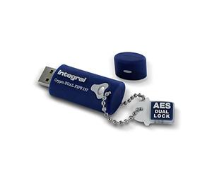 Integral 32GB Crypto-197 256-Bit Hardware Encrypted 3.0 USB Secure Dual Password Flash Memory Drive - Certified to FIPS 197, Protection & Rugged Double-layer Waterproof Design XTS- AES