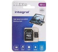 Integral 32GB High Speed V30 UHS-I U1 MicroSDHC Card including Adapter
