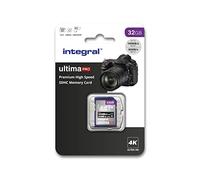 Integral 32GB SD Card 4K Ultra-HD Video Premium High Speed Memory Card SDXC Up to 100MB/s SDXC V30 UHS-I U3 Class 10 SD Memory Card, Black