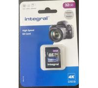 Integral 32GB SD Card 4K Ultra-HD Video Premium High Speed Memory Card up to 100MB/s SDHC V30 UHS-I U3 Class 10 Black