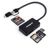 Integral 4-in-1 Multi Card Reader - Type-A Cable with USB-C Adapter