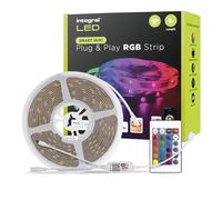 Integral 5m RGB LED Strip Light, Colour Changing, Dimmable, Music Sync - Tuya WiFi Smart App & Remote Control, Plug & Play with UK Plug - for Bedroom, Living Room, Office, Kitchen and More